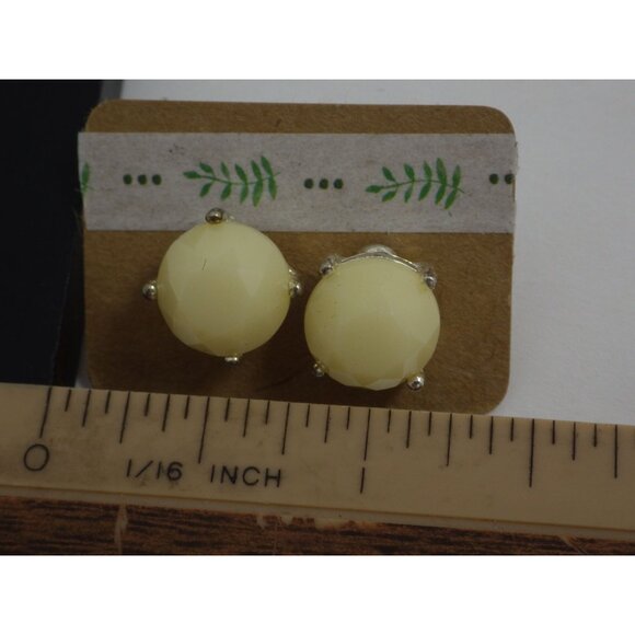 Post Earring White Cabochon Post - Picture 2 of 2